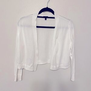 Talbots size small 3/4 sleeve shrug- pure white